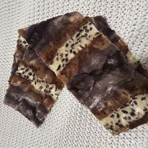 Leopard Print Faux Fur Infinity Scarf